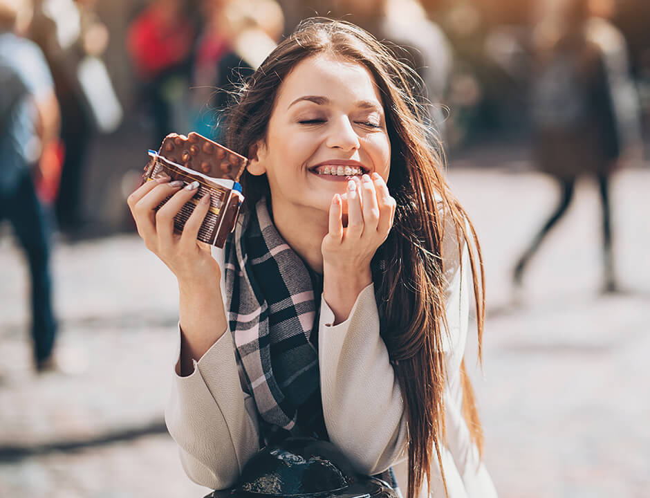 Eating with braces